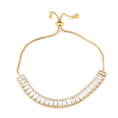 PULSERA AJUSTABLE B/O TENIS ZIRCONES 5.7MM GRUESA GALVANIZADO