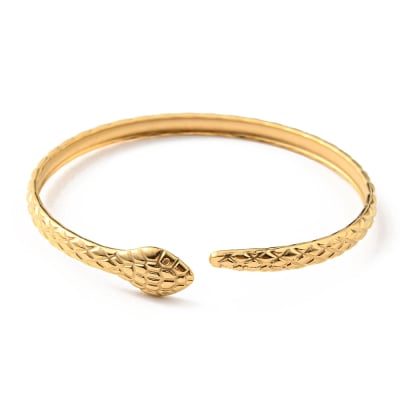 BRAZALETE SERPIENTE ACERO INOX DORADO  6CM