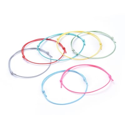 PULSERA AJUSTABLE DE POLIESTER ENCERADO 28CM