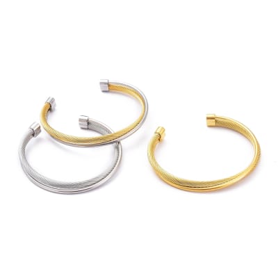 BRAZALETE DOBLE ACERO INOX.