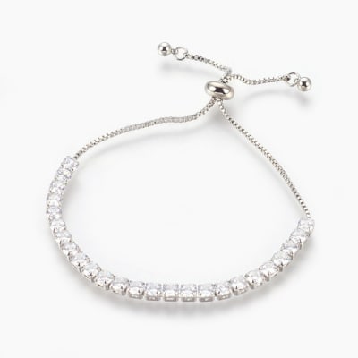 PULSERA AJUSTABLE B/PLATINO ZIRCONES CUADRADOS1