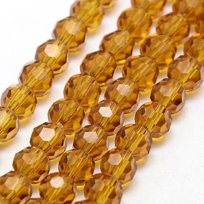CRISTAL AUSTRIACO POR TIRA 6MM VARA DE ORO APROX. 88-91PCS