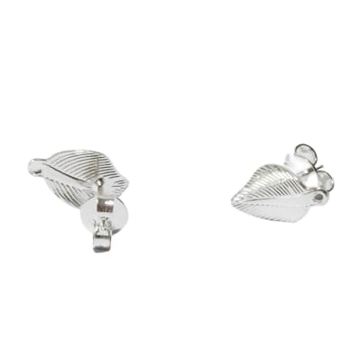 BASE ARO B/PLATA 925 HOJITA TEXTURIZADA CONCAVA 11X9MM AGUJERO 0.7MM INCORPORADO EN LA PIEZA1