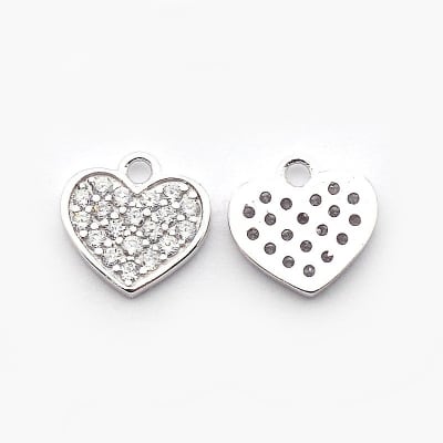 COLGANTE B/PLATINO MINI CORAZON CON ZIRCONES 9MM1