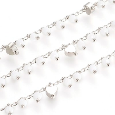 CADENA POR METRO B/PLATINO CORAZON+IMITACION JADE BLANCO3