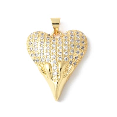 COLGANTE B/O CORAZON INFLADO CON ZIRCONES 26X22MM1