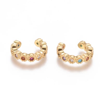 CUFF ZIRCONES COLORIDOS B/ORO1