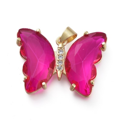 COLGANTE B/O MARIPOSA DE CRISTAL CAMELIA CON ZIRCONES 20X27MM