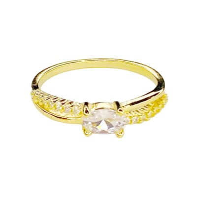 ANILLO POR TALLA B/O 3MS ZIRCON OVALADO CENTRAL Y ZIRCONES GALVANIZADO