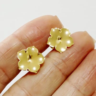 BASE DE ARO B/O 3MS FLOR CONCAVA 5 PETALOS 19X19MM CON ARGOLLA SOLDADA