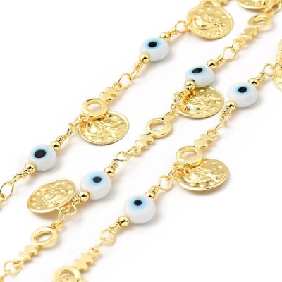 CADENA POR METRO B/O OJO BLANCO Y MONEDA 19X6MM1