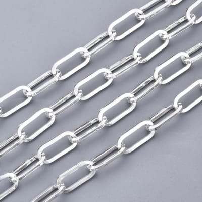 CADENA POR METRO ACERO INOX. GALVANIZADO OVALADO 14X6MM