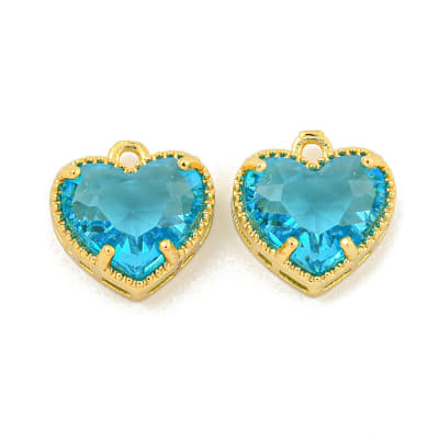 COLGANTE B/O 18K CORAZON ZIRCON CIELO AZUL OSCURO 12MM