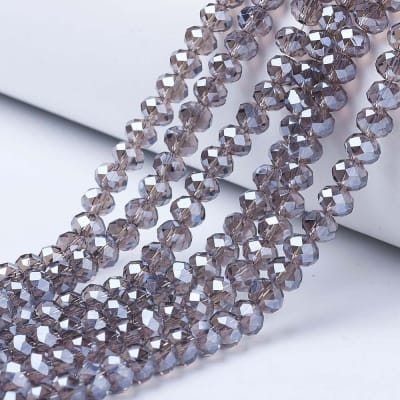 CRISTAL AUSTRIACO POR TIRA 4X3MM ELECTROPLATE GRIS
