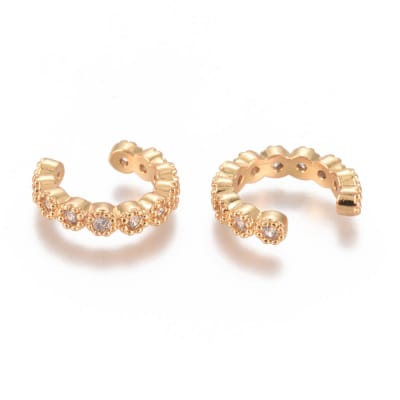 CUFF  ZIRCONES REDONDO B/ORO