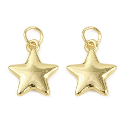 COLGANTE B/O 18K ESTRELLA LISA 12x10x1.5MM, AGUJERO: 2.7MM