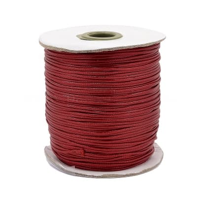 HILO DE POLIESTER ENCERADO PIEL DE SERPIENTE ROJO 1.5MM1