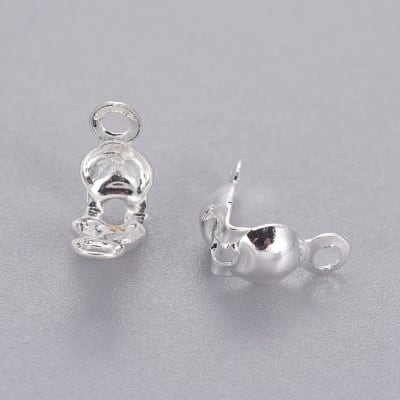 TAPA NUDO POR PAR B/PLATA 7X4MM1