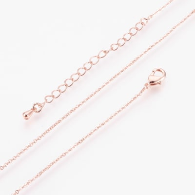 CADENA LISTA B/ORO ROSA ESLABON PEQ. 45CM1