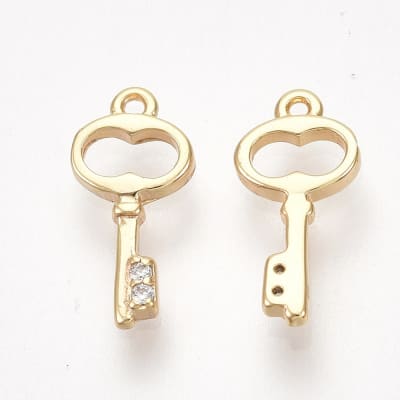 MINI DIJE B/ORO LLAVE CON ZIRCONES 11X5MM1