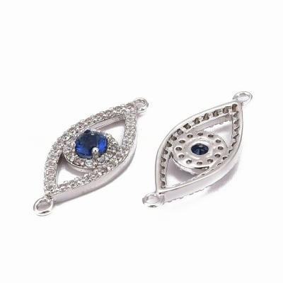 CONECTOR BAÑO DE PLATINO OJO AZUL CON ZIRCONES 10X24MM1