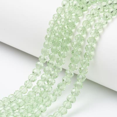 CRISTAL AUSTRIACO POR TIRA 4X3MM VERDE TRASLUCIDO