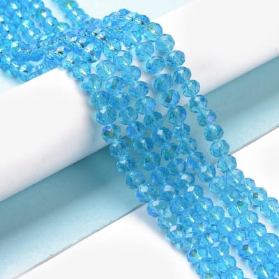 CRISTAL AUSTRIACO POR TIRA 4X3MM ELECTROPLATE AZUL PROFUNDO