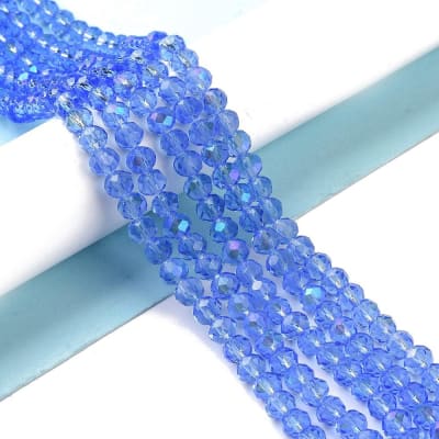 CRISTAL AUSTRIACO POR TIRA 4X3MM ELECTROPLATE AZUL ANCIANO