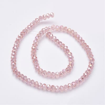 CRISTAL AUSTRIACO 6X4MM POR TIRA ROSA ELECTROPLATE