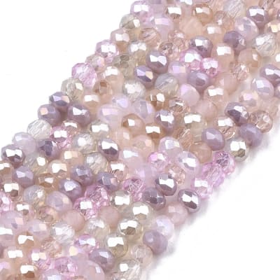 CRISTAL AUSTRIACO POR TIRA 2MM ELECTROPLATE ROSA