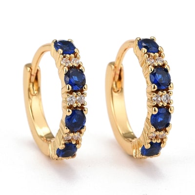 AROS LISTOS B/O HUGGIES ZIRCONES AZULES 14X3MM