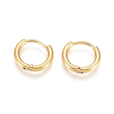 AROS LISTOS ACERO INOX. DORADO HUGGIE 12MM1