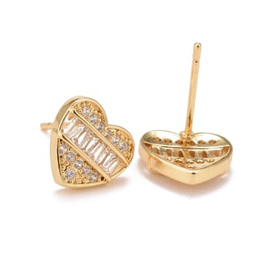 ARO LISTO B/O CORAZON CON ZIRCONES 10X11MM