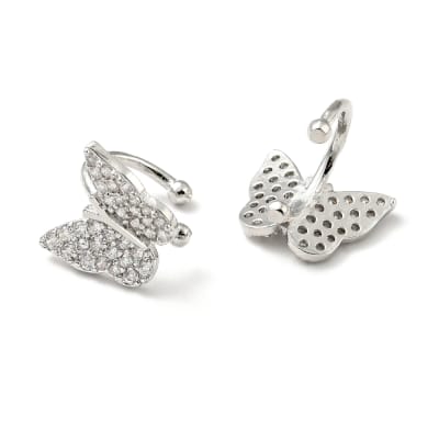 CUFF B/PLATINO MARIPOSA ZIRCON 12X13MM2