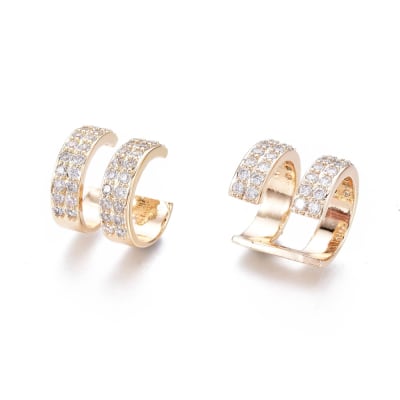CUFF B/O DOBLE LINEA C/ZIRCONES 12MM