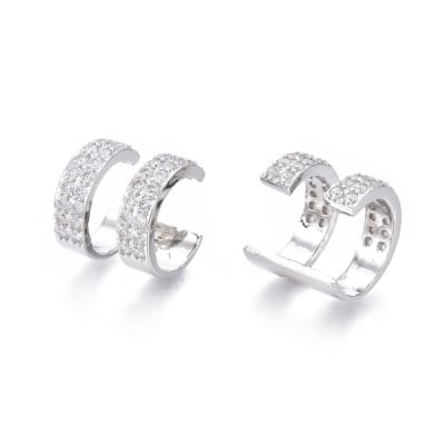 CUFF B/PLATINO DOBLE LINEA C/ZIRCONES 12MM1