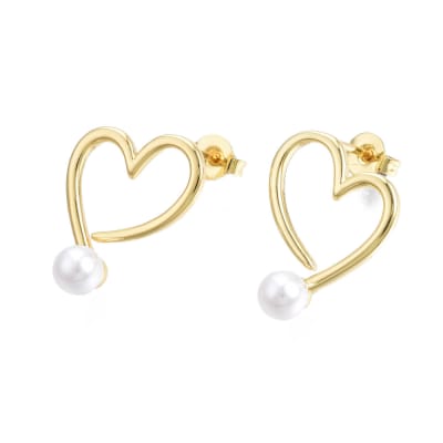 ARO LISTO B/O CORAZON IMITACION PERLA 18X13.5MM