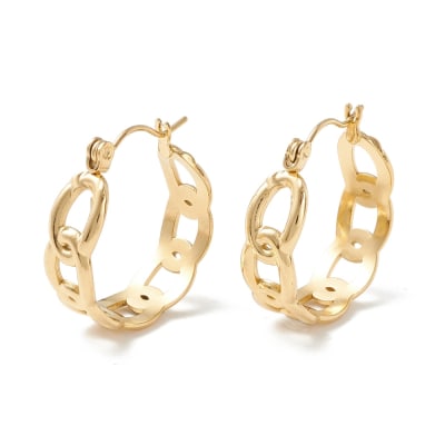 AROS LISTOS ACERO DORADO ARGOLLA DE ESLABONES 22MM