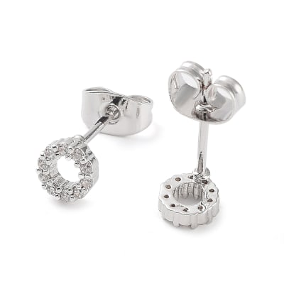AROS LISTOS B/PLATINO CIRCULO HUECO ZIRCONES  5.5MM1