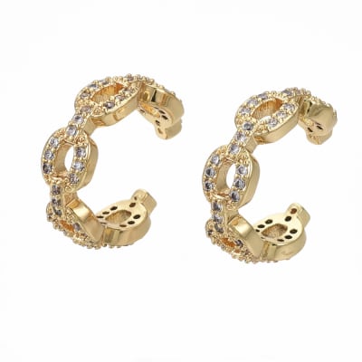 CUFF B/O ESLABON CON ZIRCONES 10X5MM1