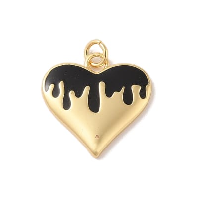 COLGANTE B/O CORAZON DERRETIDO NEGRO 19MM