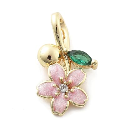 COLGANTE B/O 18K FLOR HAWAINA CON HOJA DE ZIRCON1