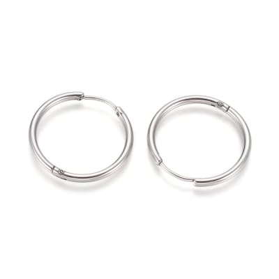 ARO LISTO ACERO INOX PLATEADO ARGOLLA LISA 25x2.5MM, PIN: 1MM, DIAMETRO INTERIOR: 20MM