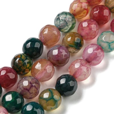 AGATA FACETADA MULTICOLOR TONOS TIERRA TIRA 6MM