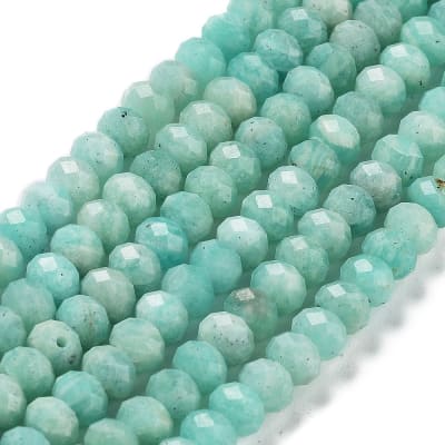 AMAZONITA NATURAL RONDEL FACETADA 6X4MM