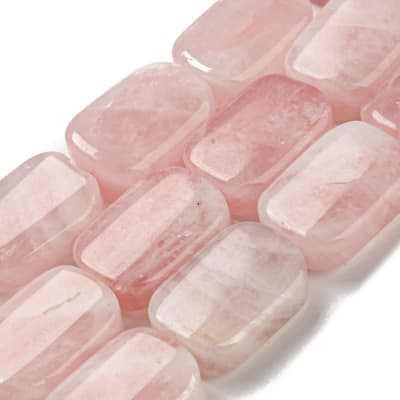 CUARZO ROSA NATURAL RECTANGULAR LISO TIRA 18X12.5MM