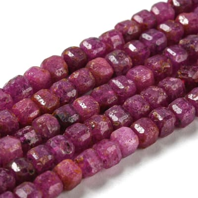 CORINDON ROJO/RUBI NATURAL POR CUBO FACETADO 3MM1