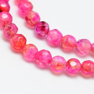 AGATA FACETADA ROSA CALIENTE TIRA 4MM1
