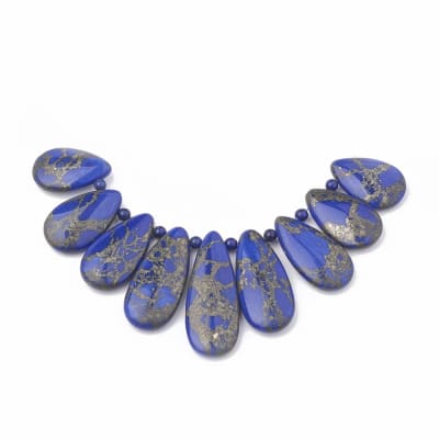 SET LAPISLAZULI TEÑIDAS LAGRIMAS GRADUADOS 45X15MM Y 4MM