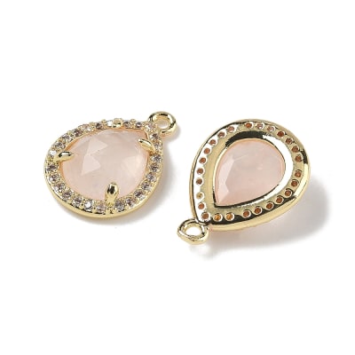 COLGANTE B/O LAGRIMA DE CUARZO ROSA 16X12MM1